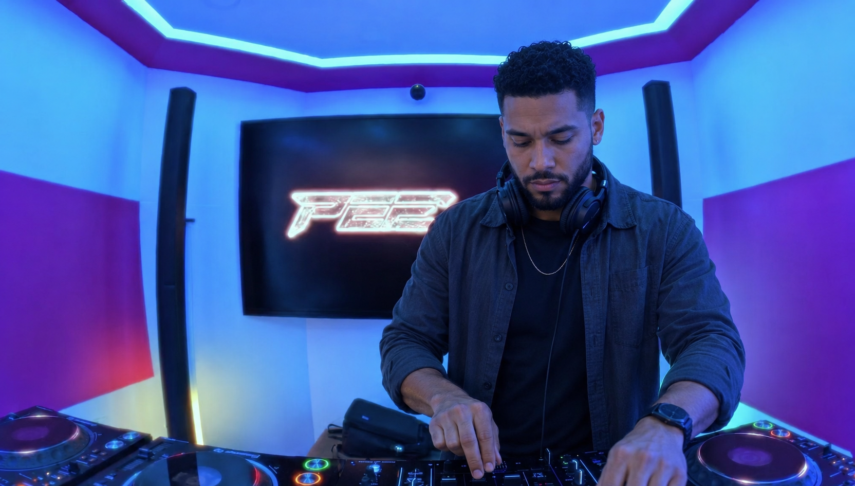 DJ working inside The Portal at Future Studios OC